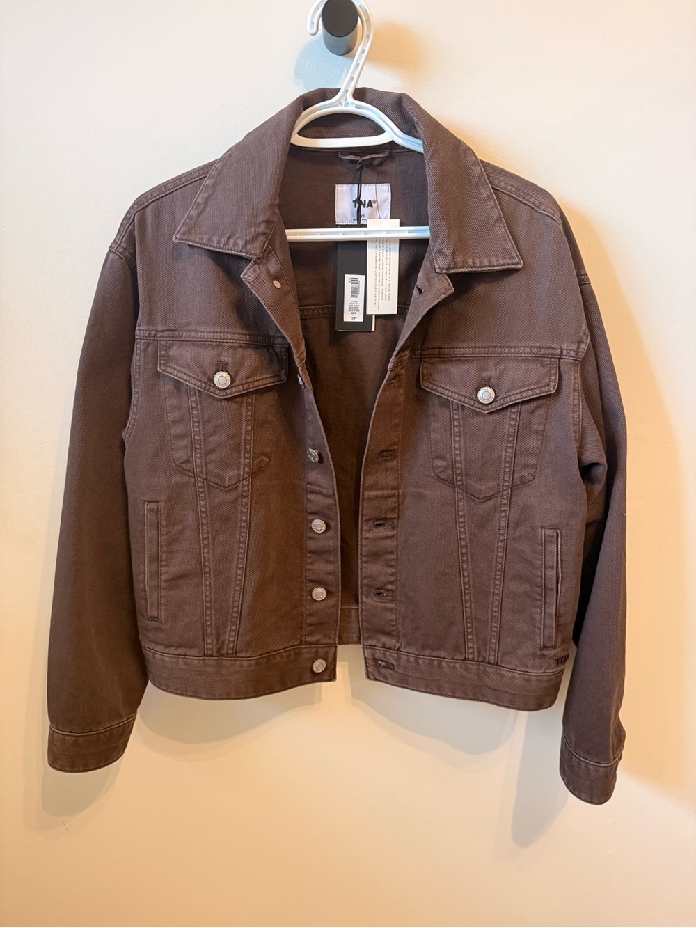TNA Cotton Trucker Jacket in Brown